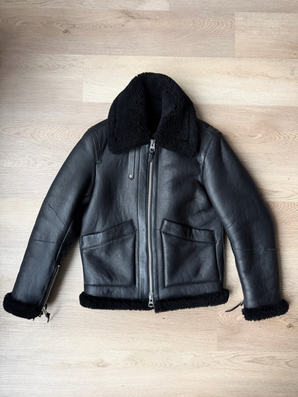 Mackage Kristian Black Sheepskin Shearling Coat - 36 - Small - Men's